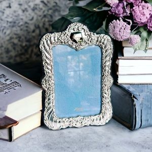 Silvercraft of London Ornate embossed genuine silver picture frame VTG